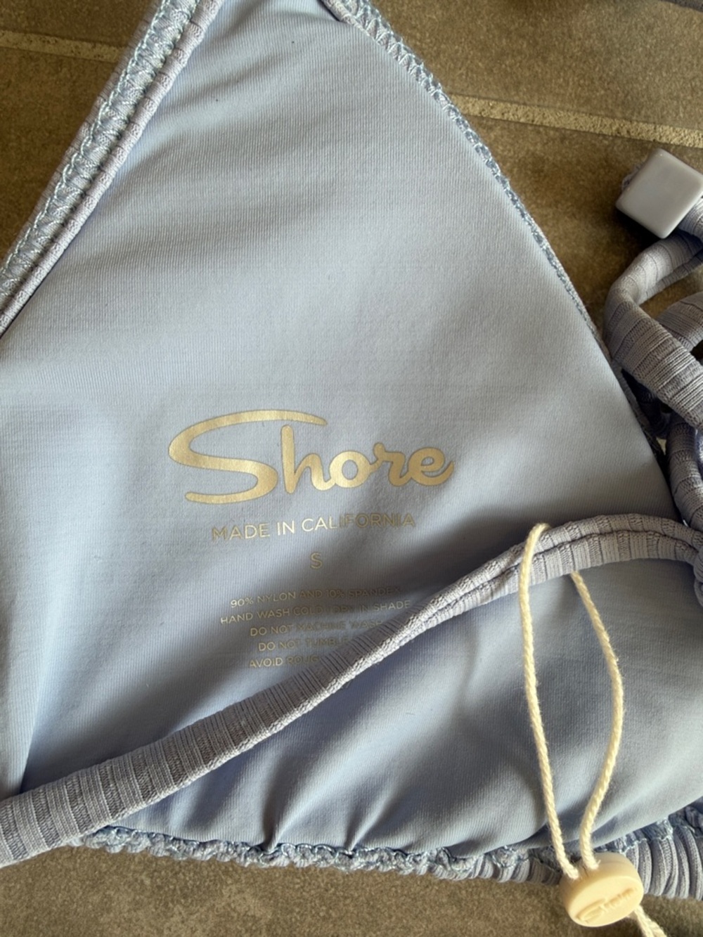 Shore Light Blue Ribbed String Bikini Set - Picture 3 of 5